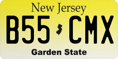 NJ license plate B55CMX