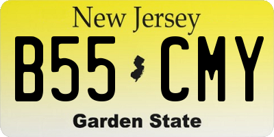 NJ license plate B55CMY