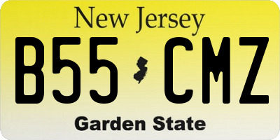 NJ license plate B55CMZ