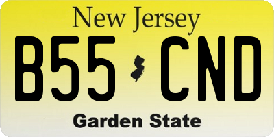 NJ license plate B55CND