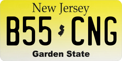 NJ license plate B55CNG