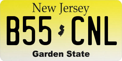 NJ license plate B55CNL