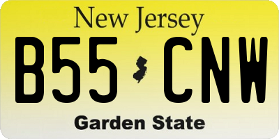 NJ license plate B55CNW