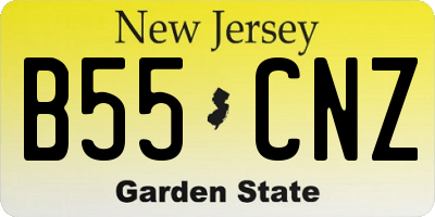 NJ license plate B55CNZ