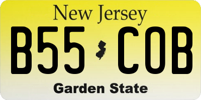 NJ license plate B55COB