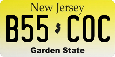 NJ license plate B55COC