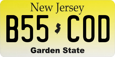NJ license plate B55COD