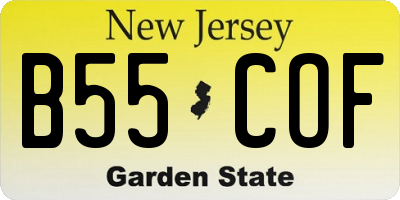NJ license plate B55COF