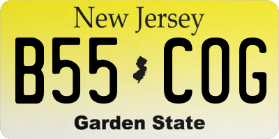NJ license plate B55COG