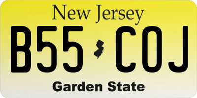 NJ license plate B55COJ