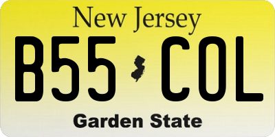 NJ license plate B55COL