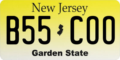 NJ license plate B55COO