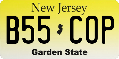 NJ license plate B55COP