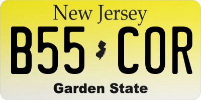 NJ license plate B55COR