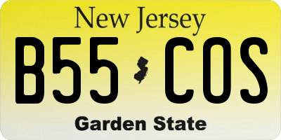 NJ license plate B55COS