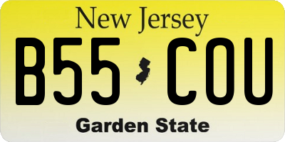 NJ license plate B55COU