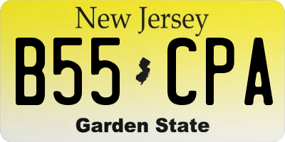 NJ license plate B55CPA