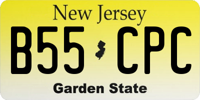NJ license plate B55CPC