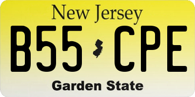 NJ license plate B55CPE