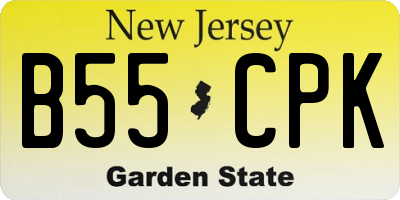 NJ license plate B55CPK