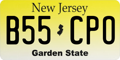 NJ license plate B55CPO