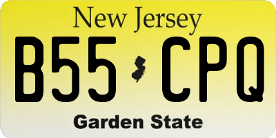 NJ license plate B55CPQ