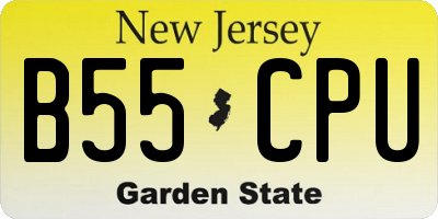 NJ license plate B55CPU
