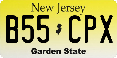 NJ license plate B55CPX
