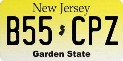 NJ license plate B55CPZ