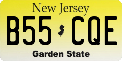 NJ license plate B55CQE