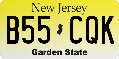 NJ license plate B55CQK