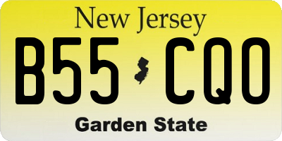 NJ license plate B55CQO