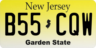 NJ license plate B55CQW