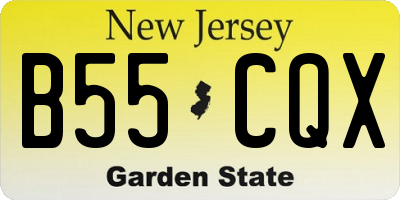 NJ license plate B55CQX