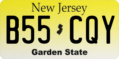 NJ license plate B55CQY