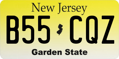 NJ license plate B55CQZ