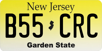 NJ license plate B55CRC