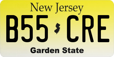 NJ license plate B55CRE