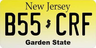 NJ license plate B55CRF