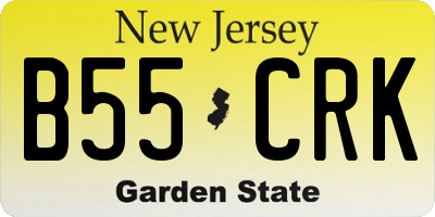 NJ license plate B55CRK