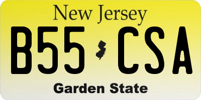 NJ license plate B55CSA