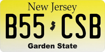 NJ license plate B55CSB