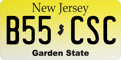 NJ license plate B55CSC