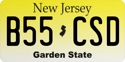 NJ license plate B55CSD