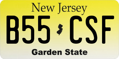 NJ license plate B55CSF