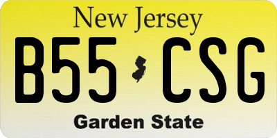 NJ license plate B55CSG