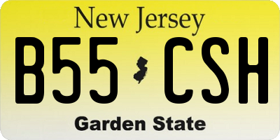 NJ license plate B55CSH