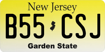 NJ license plate B55CSJ