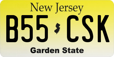 NJ license plate B55CSK