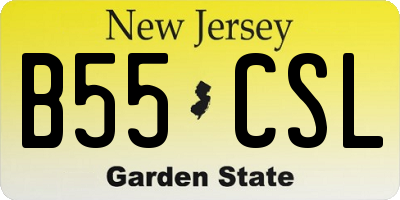 NJ license plate B55CSL